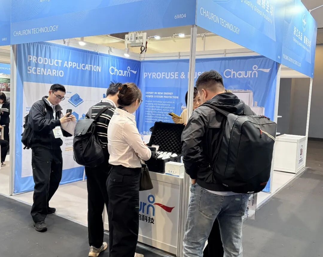 Pyrofuse and high voltage fuse products displayed at Chauron booth