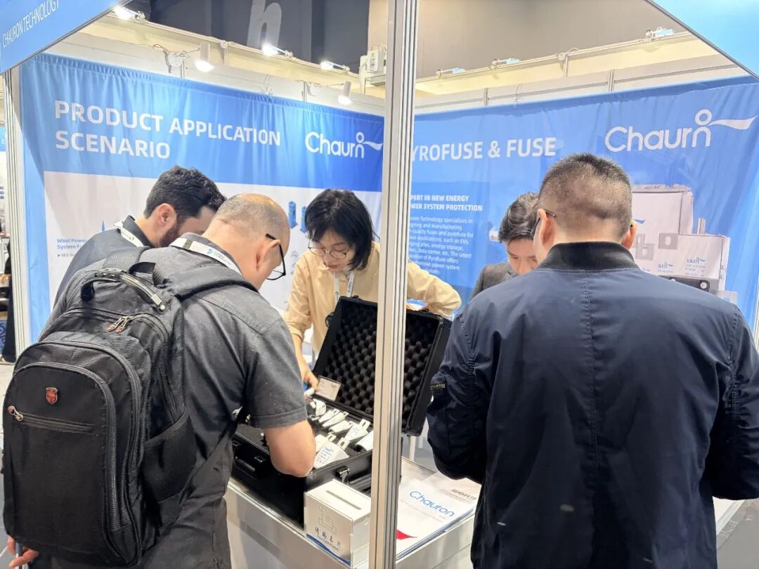 Pyrofuse and high voltage fuse products displayed at Chauron booth